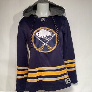 Reebok NHL Buffalo Sabers Hockey Jersey Hoodie Women’s Size Medium